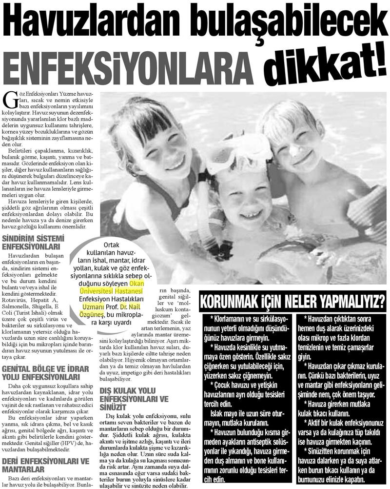02.08.2018  Bizim Anadolu Gazetesi  HAVUZLARDAN BULAŞABİLECEK