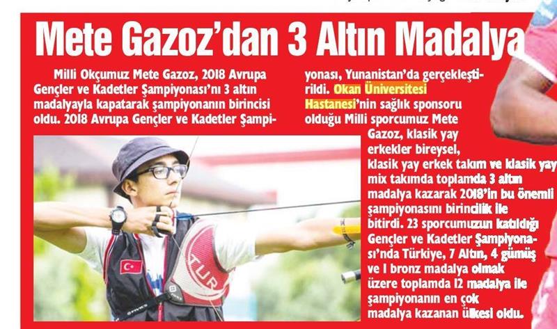 04.07.2018	Kent Gazetesi (Bursa)	METE GAZOZ DAN 3 ALTIN MADALYA