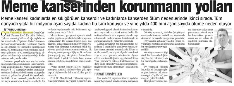 04.10.2017  Bizim Anadolu Gazetesi  MEME KANTİNDEN KORUNMANIN YOLLAN 