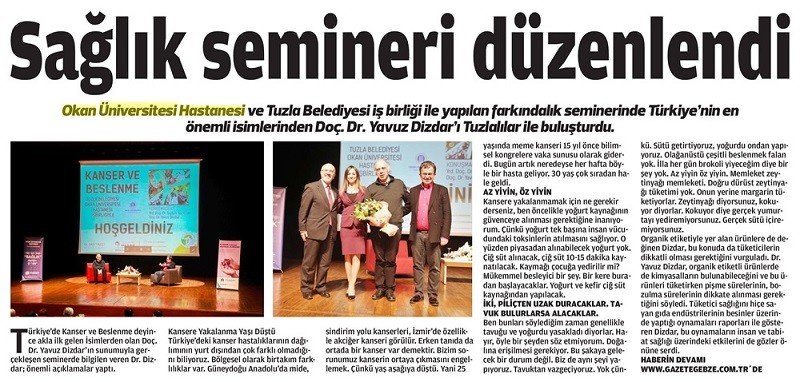 07 Mart 2017 Gebze Gazetesi - Sağlık Semineri Düzenlendi!