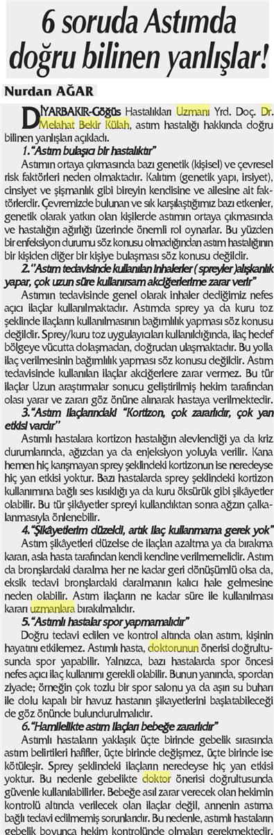 08.09.2017  Diyarbakır Söz  6 SORUDA ASTIMDA DOĞRU BİLİNEN YANLIŞLAR! 