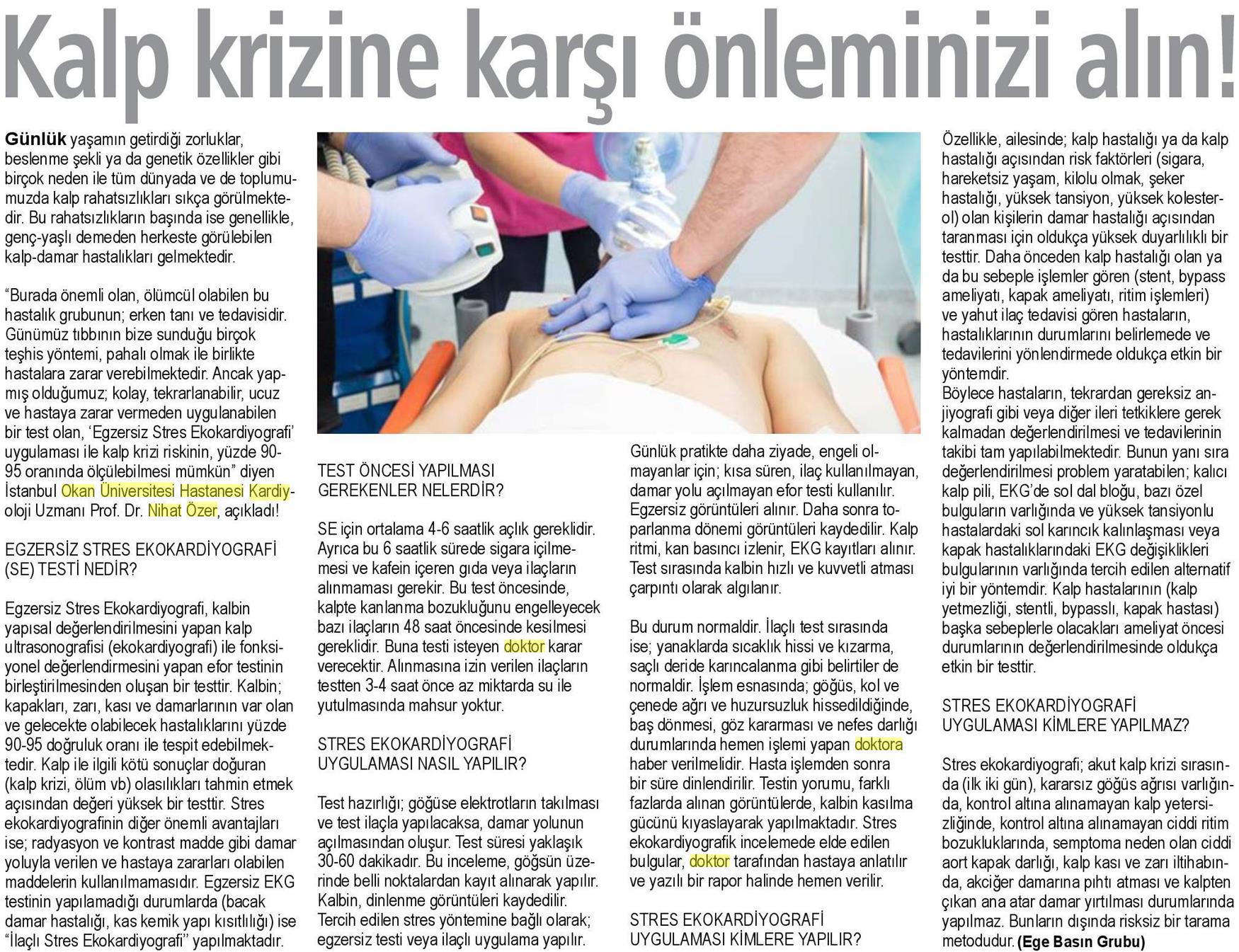 10.04.2019 Sağlık Gazetesi KALP KRİZİNE KARŞI ÖNLEMİNİZİ ALIN!