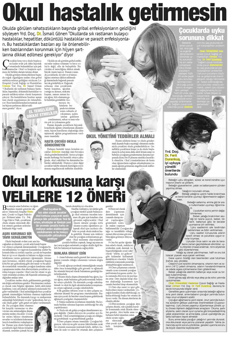 12.09.2017  Bizim Anadolu Gazetesi  OKUL HASTALIK GETİRMESİN 