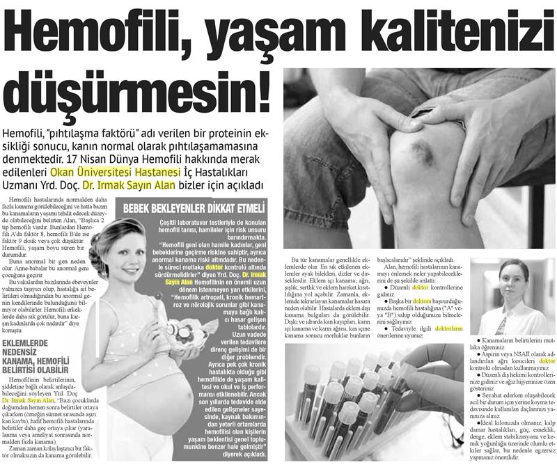 14.04.2018	Bizim Anadolu Gazetesi	HEMOFİLİ, YAŞAM KALİTENİZİ DÜŞÜRMESİN!	