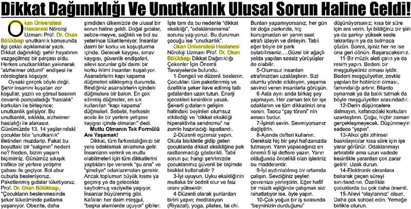 14.06.2017 Bodrum Ekspres Gazetesi DİKKAT DAĞINIKLIĞI
