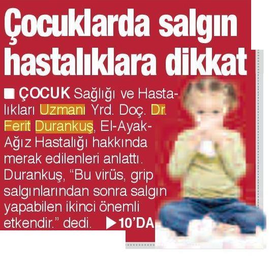 16.09.2017  Bizim Anadolu Gazetesi  ÇOCUKLARDA SALGIN HASTALIKLARA DİKKAT 