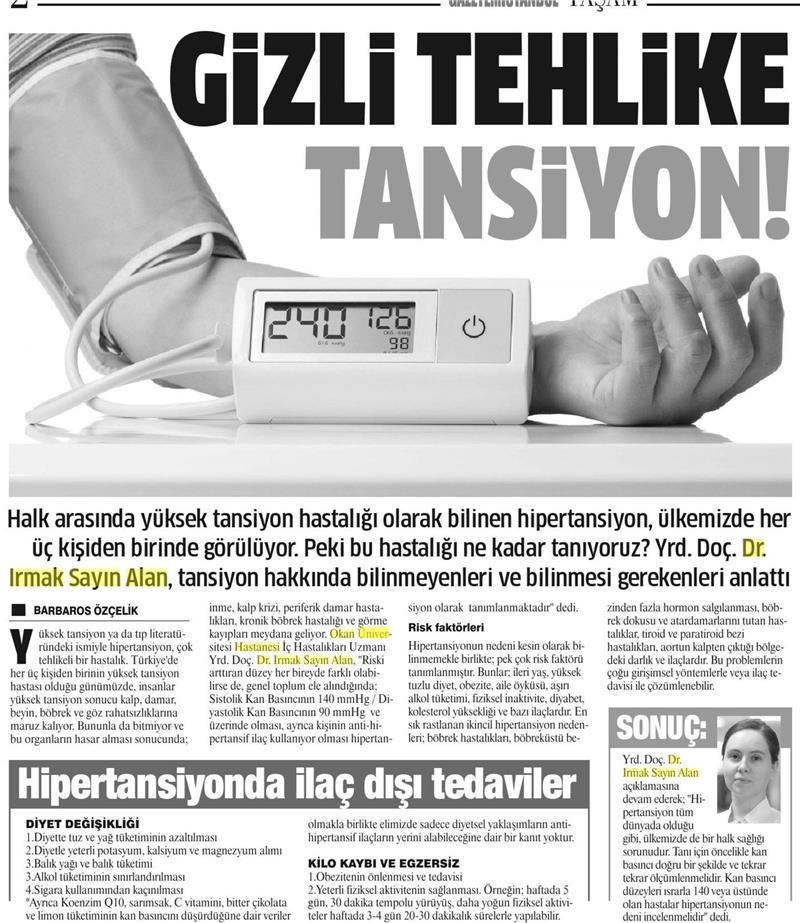 17.05.2017 - Gazete İstanbul - Gizli Tehlike Tansiyon!