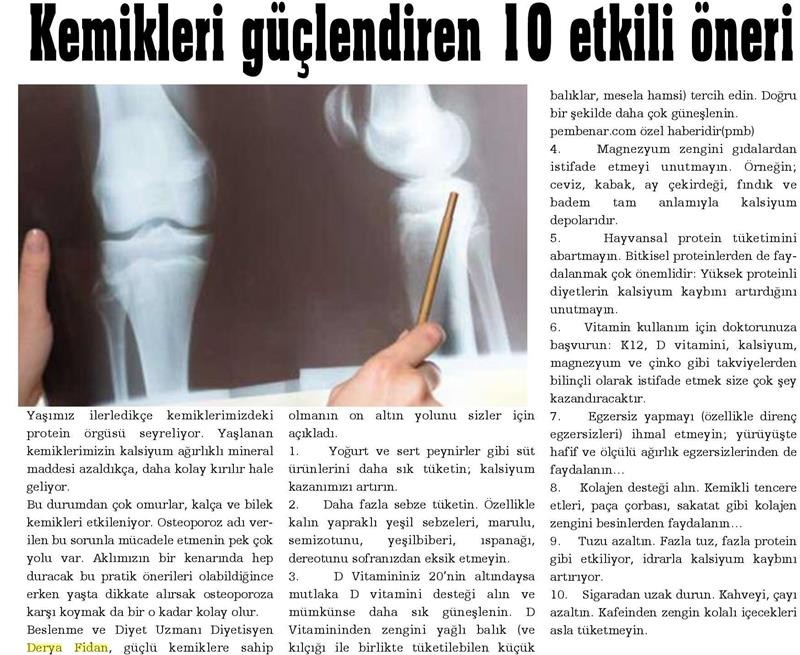 20.05.2017 - Özsöz Gazetesi (Erzincan) - Kemikleri Göçliddiıen 10 Etkili Öneri