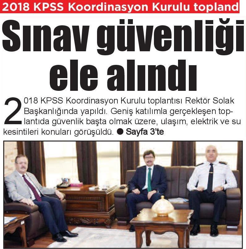 21.07.2018	Türkeli Gazetesi	SINAV GÜVENLİĞİ ELE ALINDI