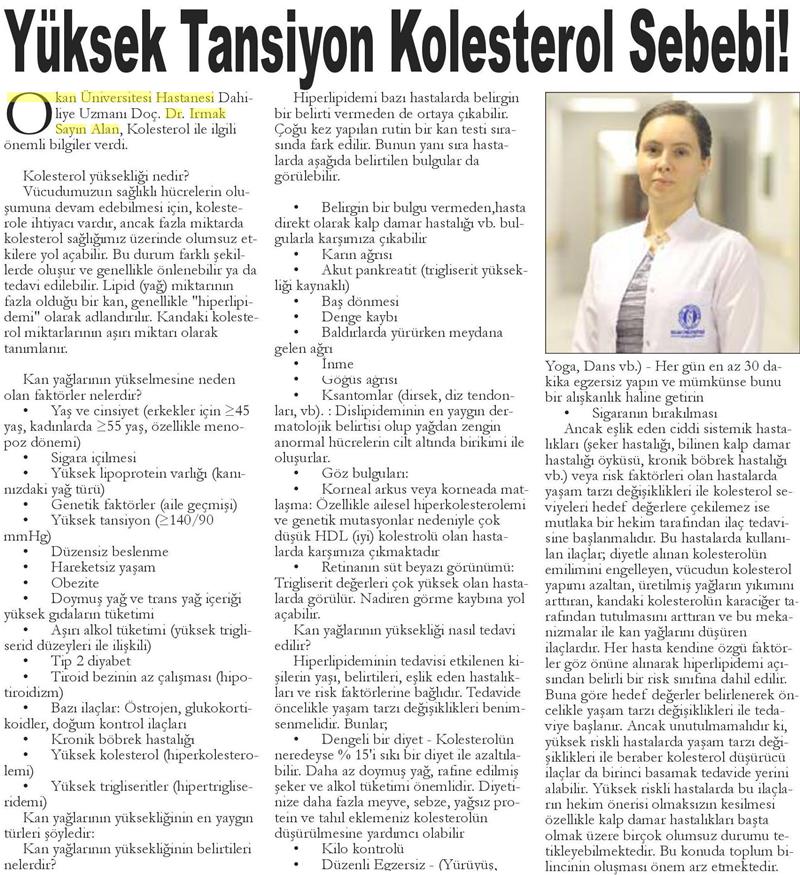 24.02.2018	Batı Akdeniz Gazetesi	YÜKSEK TANSİYON KOLESTEROL SEBEBİ!	