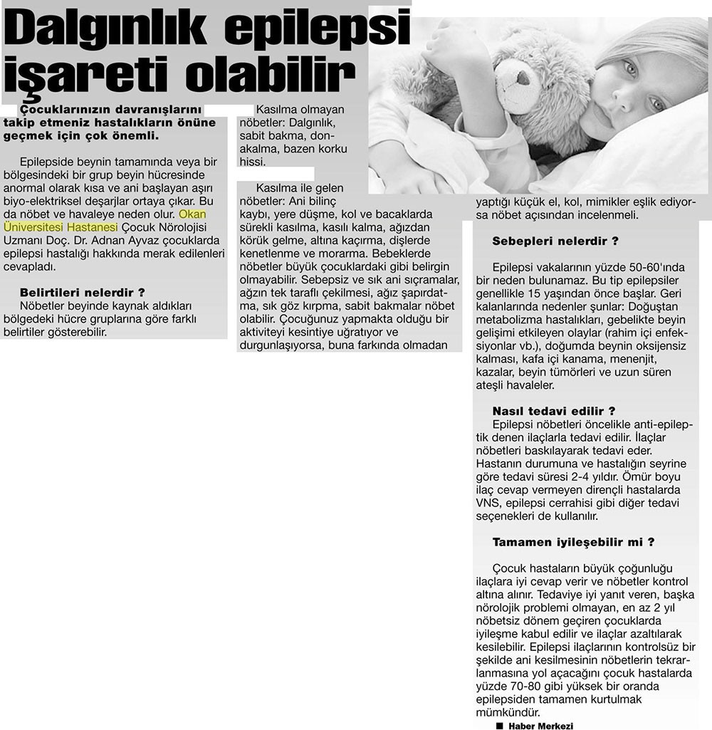 24.04.2017 İstikbal (Eskişehir) - Dalgınlık Epilepsi İşareti Olabilir!