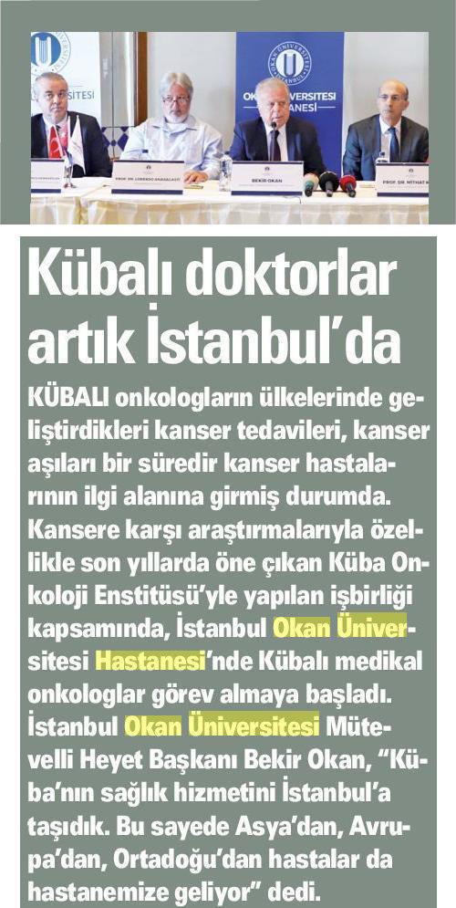 30.04.2019 Akşam KÜBALI DOKTORLAR ARTIK İSTANBUL' DA