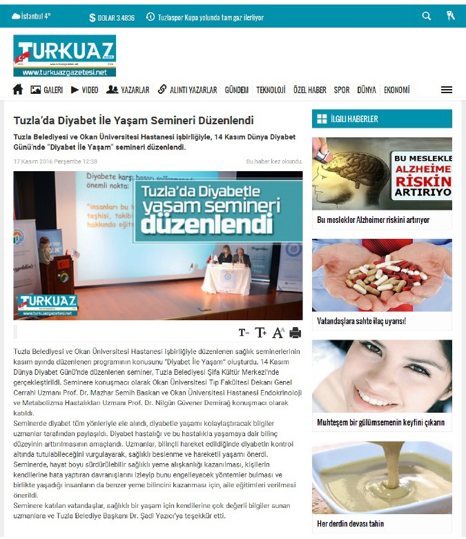 Tuzkuaz - Tuzlada diyabet ile yaşam semineri düzenlendi
